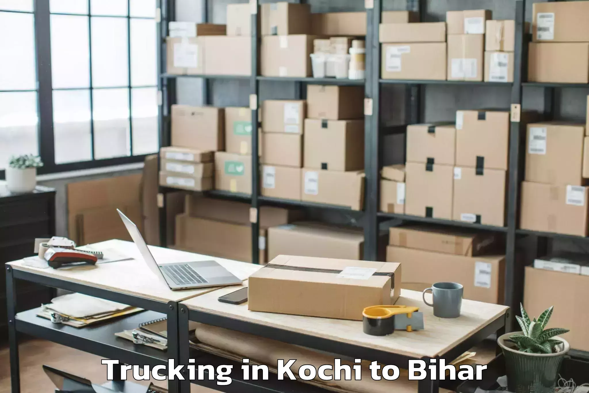 Book Kochi to Bairgania Trucking